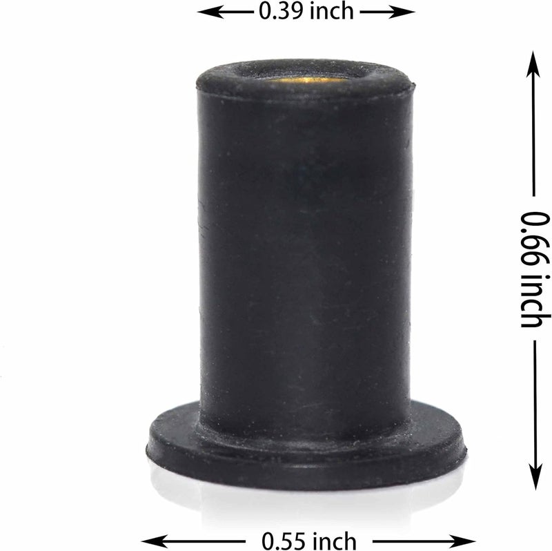 omonic 10 Pack Rubber Well Nuts with M4 M5 M6 Brass Insert 4mm 5mm 6mm Metric Wellnuts Motorcycle Windscreen - Image 2